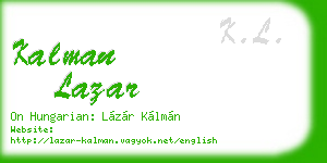 kalman lazar business card